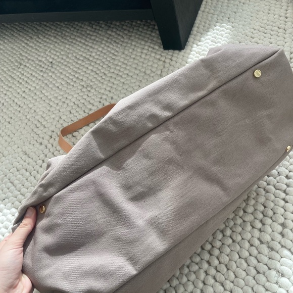 Cuyana Beige Weekender Canvas Tote Bag with Tan Handles - Picture 2 of 10